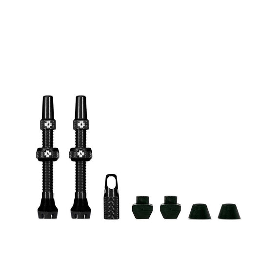 V2, Tubeless Valve, Presta, 44mm, Black, Pair