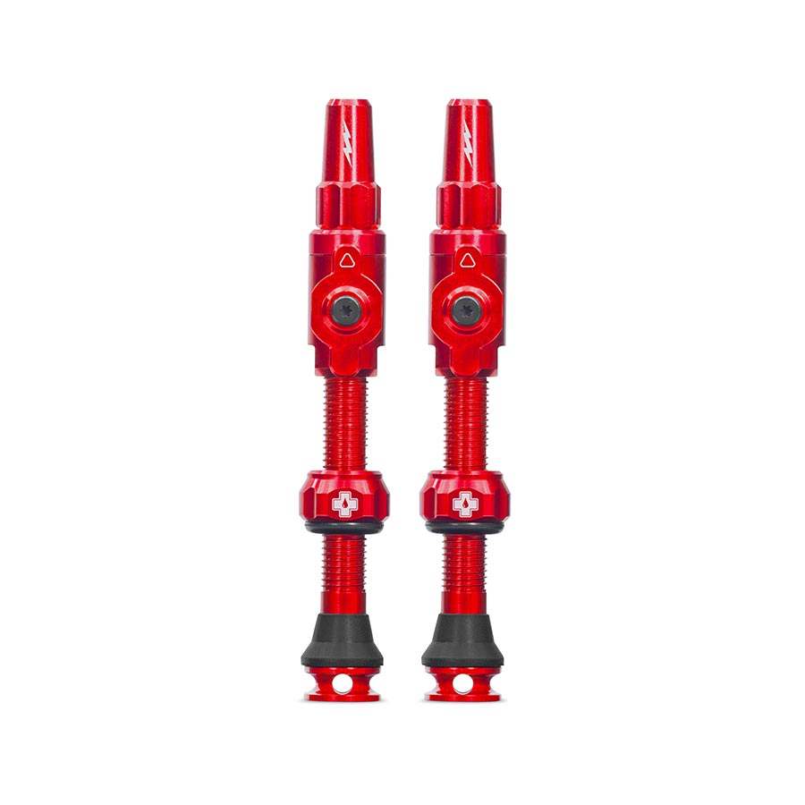 Large, Tubeless Valve, Presta, 45mm, Red, Pair