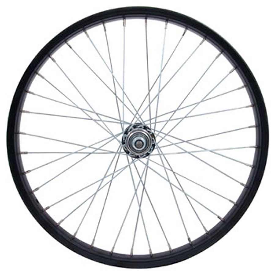 Rear Double Wall Wheel, 20'', Bolt-On 3/8'' x 110mm, Freewheel, Black