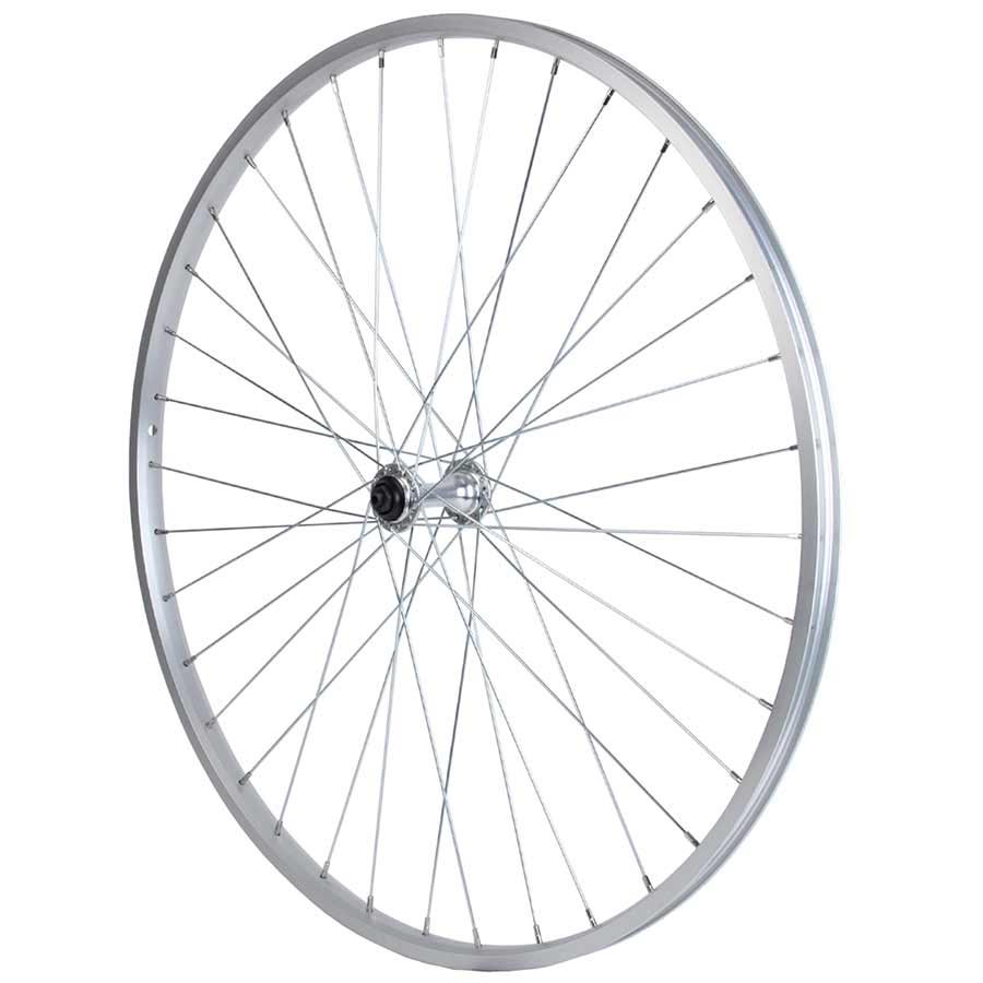 Front Double Wall Wheel, 700C, Bolt-On 3/8'' x 100mm, Silver