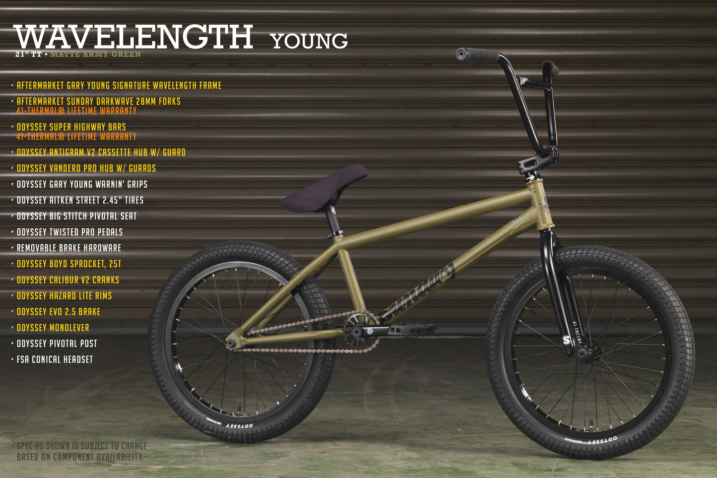 2023 Sunday Wavelength - Gary Young Signature (Matte Army Green with 21" tt in RHD/LHD)