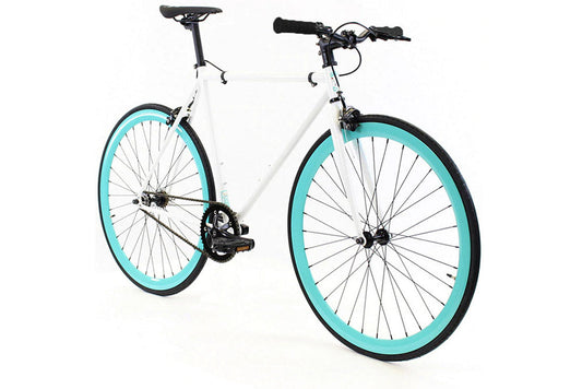 GOLDEN CYCLES HEAVEN COMPLETE BIKE WHITE w/TEAL RIMS